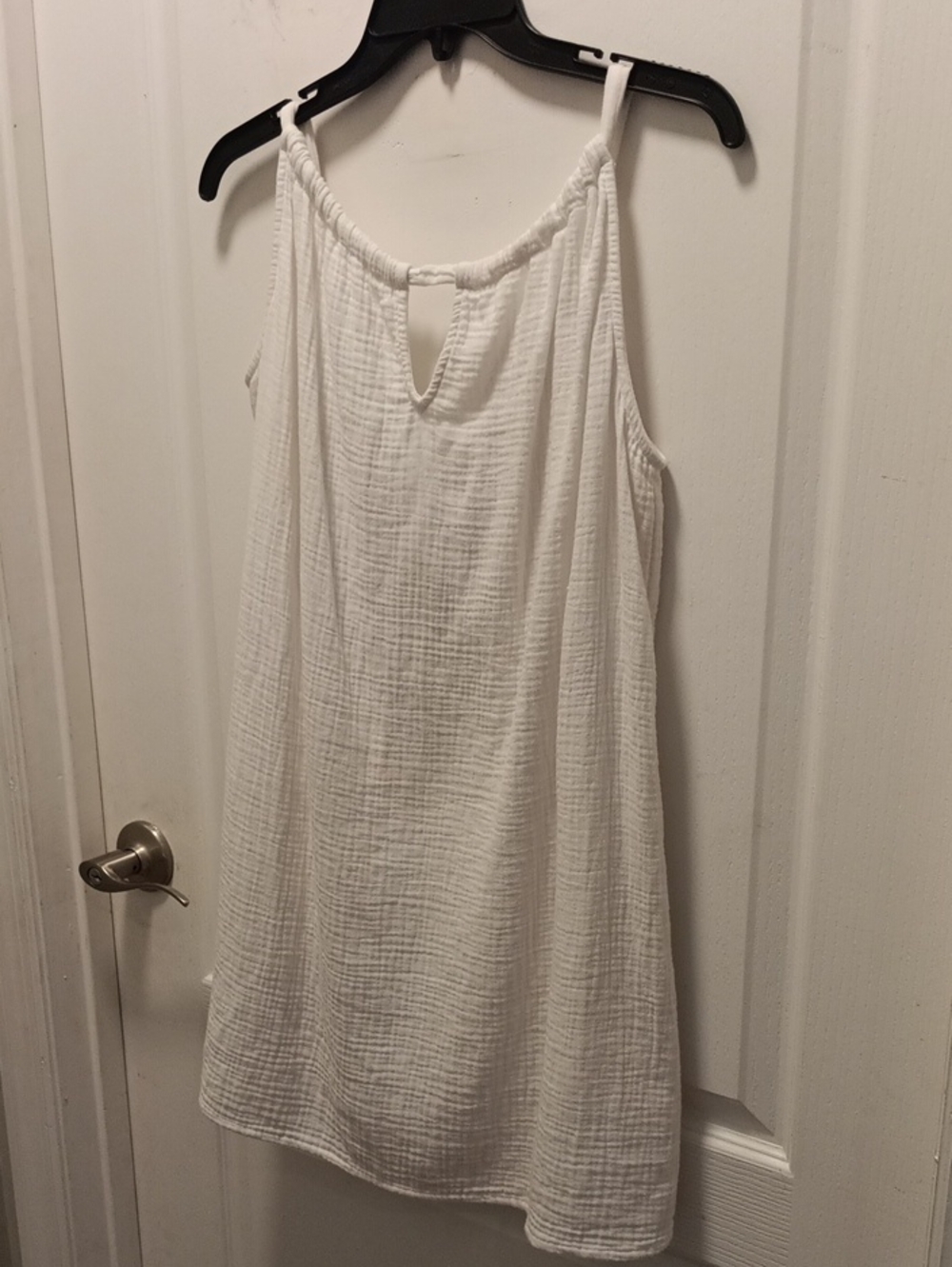 Shade & Shore White Gauze Swim Cover-Up Dress Medium